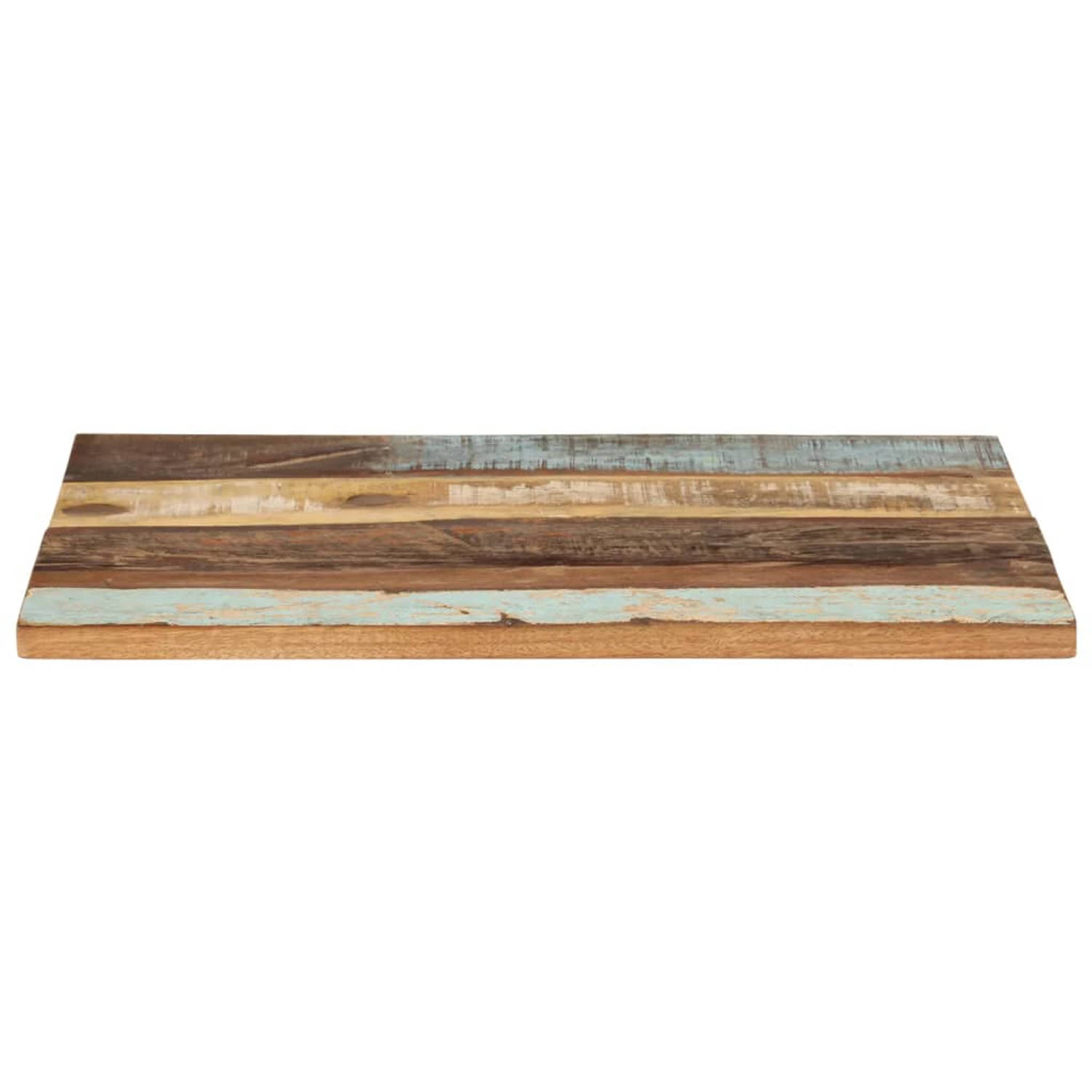 The Living Store Houten Tafelblad - Gerecycled Hout - 70 x 60 cm - Rustieke Charme