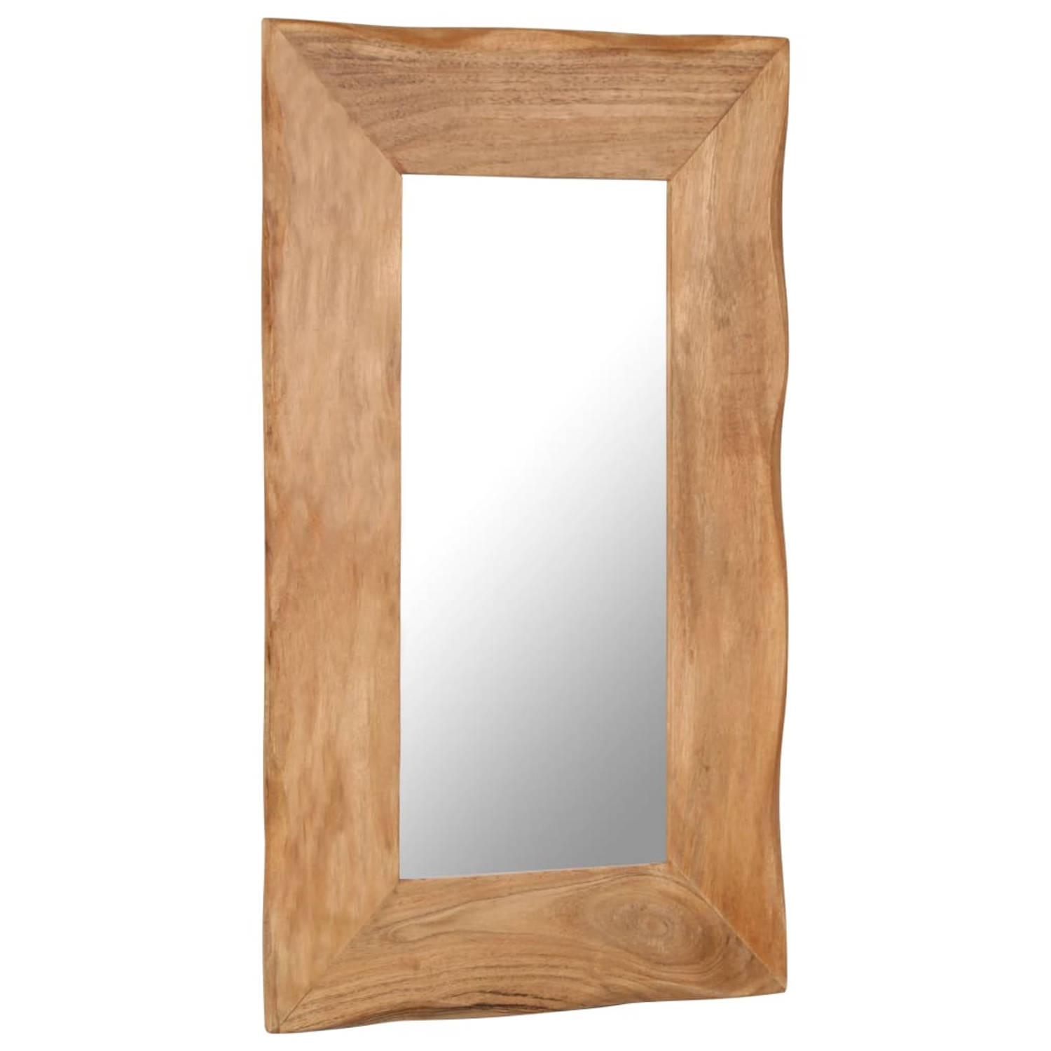 The Living Store Houten Make-up Spiegel - 50 x 80 cm - Massief Acaciahout