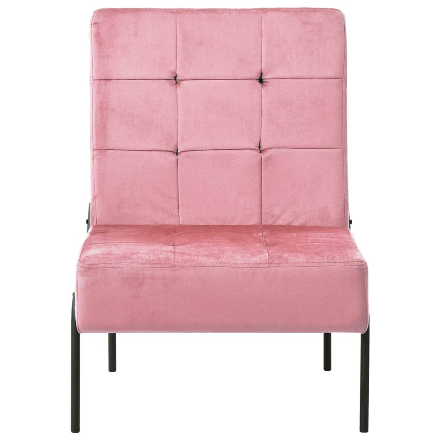 The Living Store Relaxstoel 65x79x87 cm fluweel roze - Fauteuil