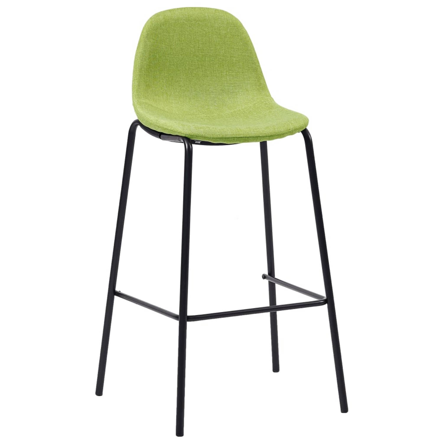 The Living Store Barstoelenset - Groen - 51 x 49 x 99 cm - Dik gevoerde zitting - Stabiel en duurzaam