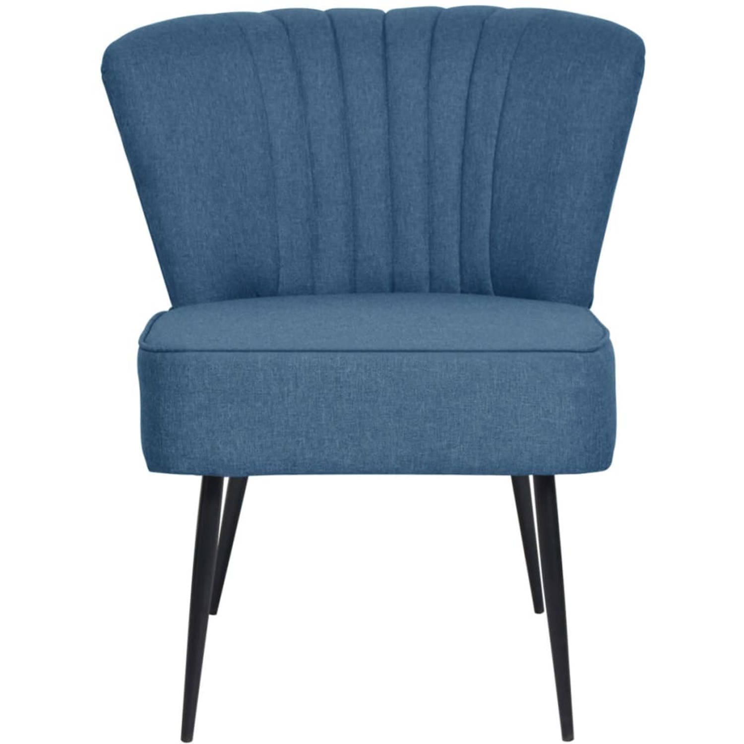 The Living Store Cocktailstoel stof blauw - Fauteuil