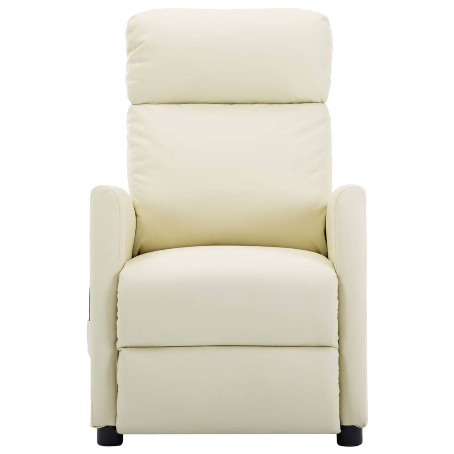 The Living Store Massagestoel kunstleer crèmekleurig - Fauteuil