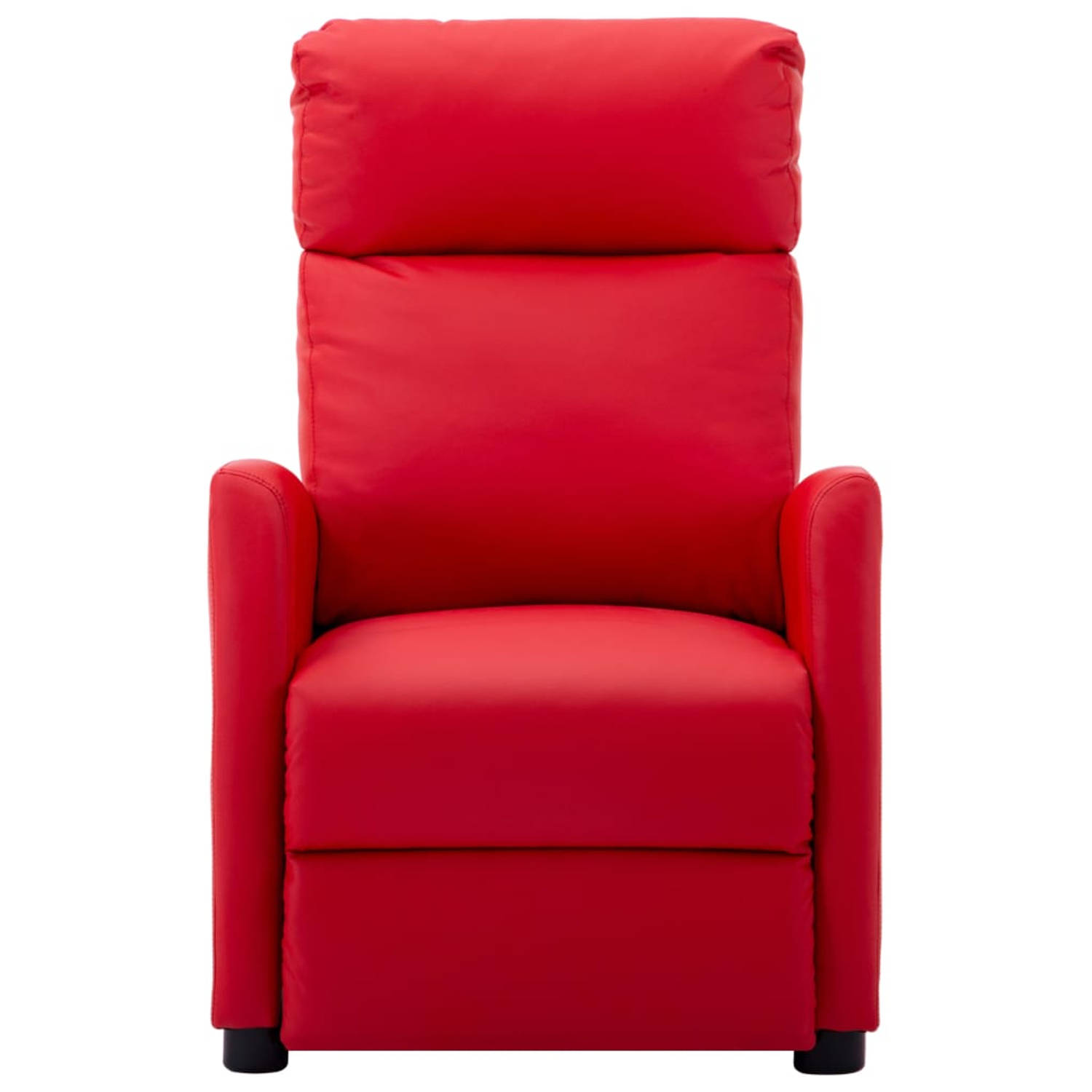The Living Store Massagefauteuil - verstelbaar - massagefunctie - comfortabele zitting - kunstleer - rood - 65x97x104.5cm (150 karakters)