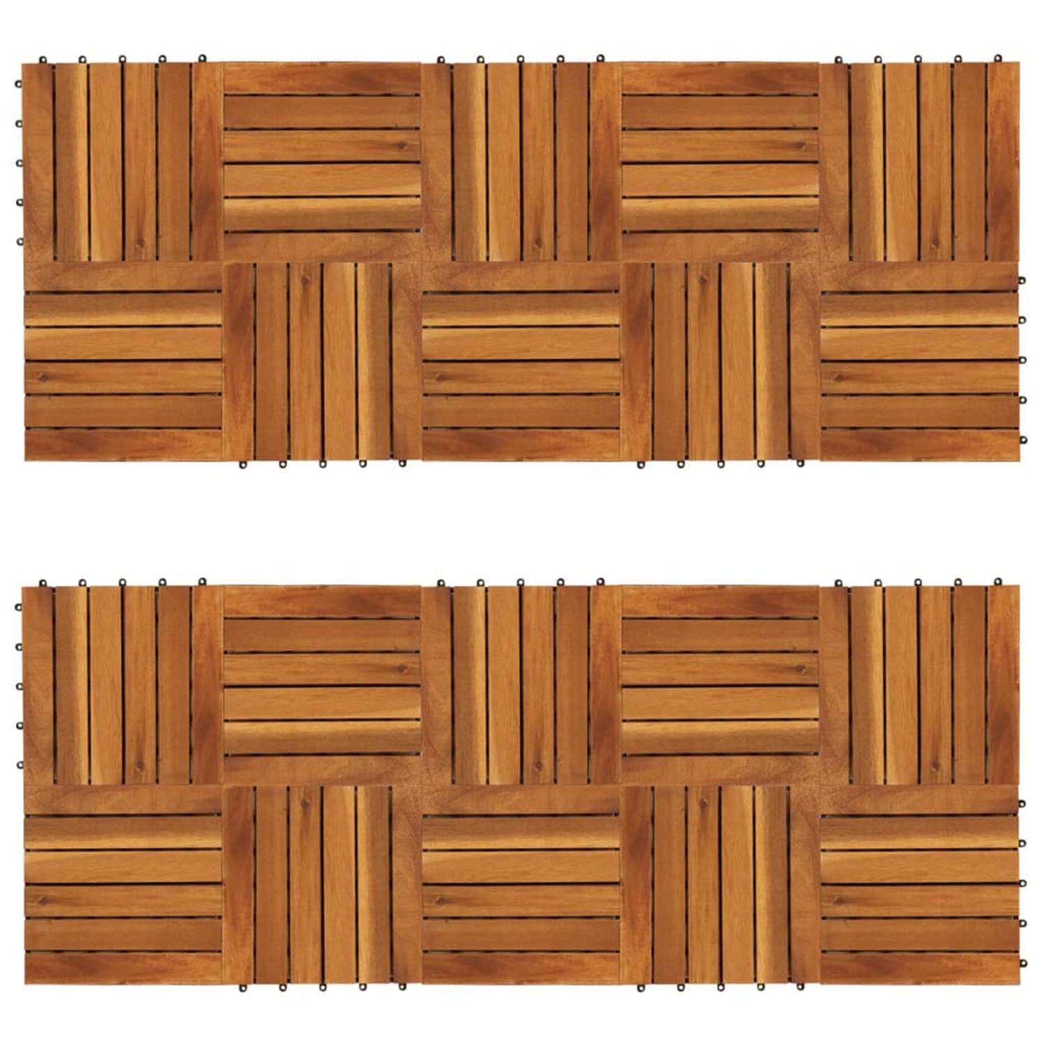 vidaXL Terrastegels verticaal patroon 30 x cm Acacia set van 20