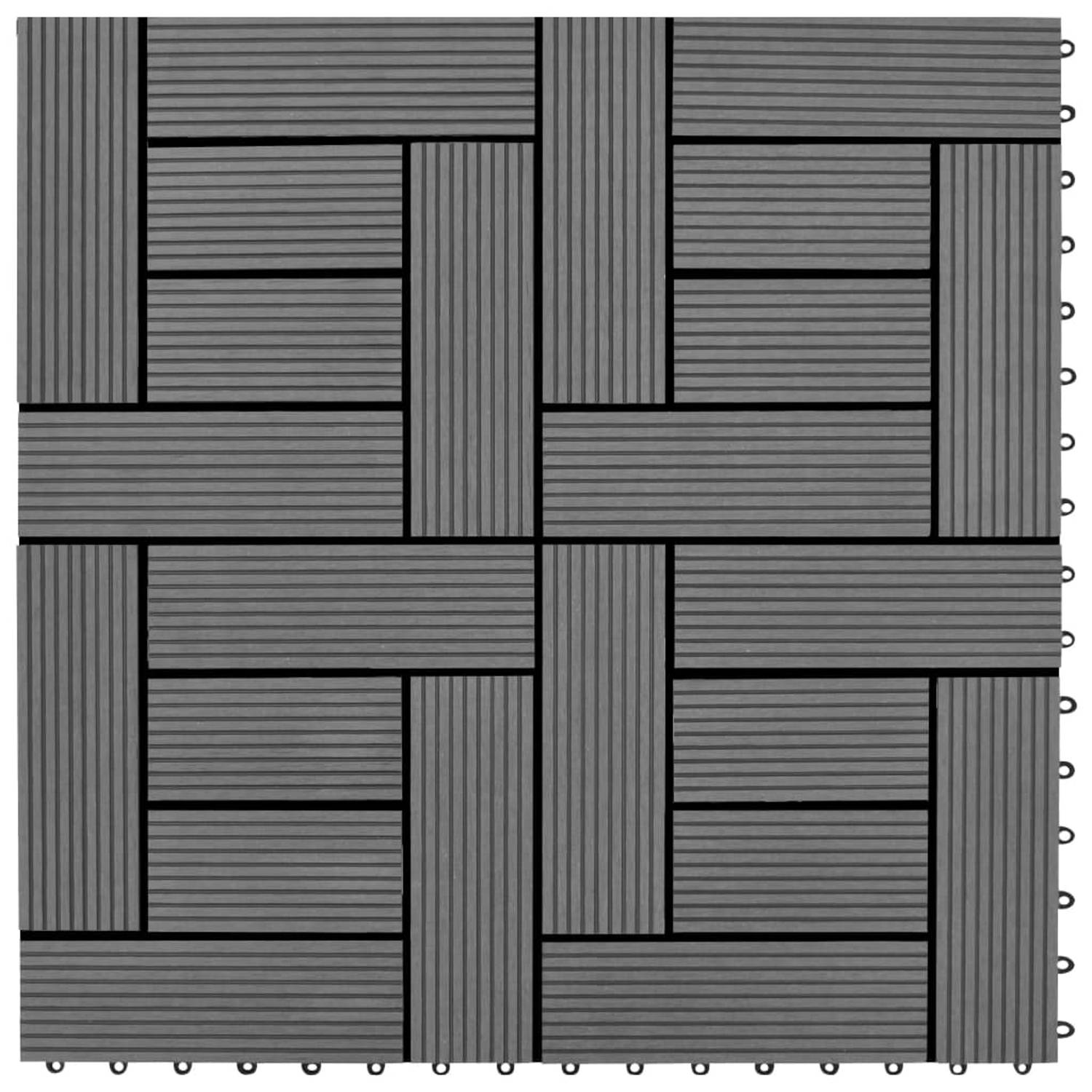 vidaXL Terrastegels 11 stuks 30 x cm HKC 1 m2 (grijs)