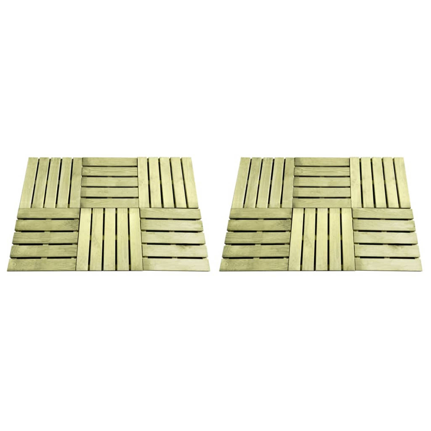 vidaXL 12 st Terrastegels 50x50 cm FSC hout groen