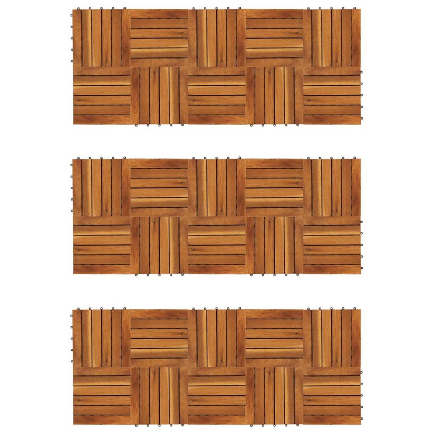 vidaXL Terrastegels verticaal patroon 30 x cm Acacia set van