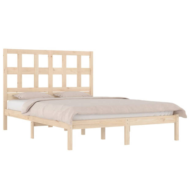 vidaXL Bedframe zonder matras massief grenenhout 135x190 cm