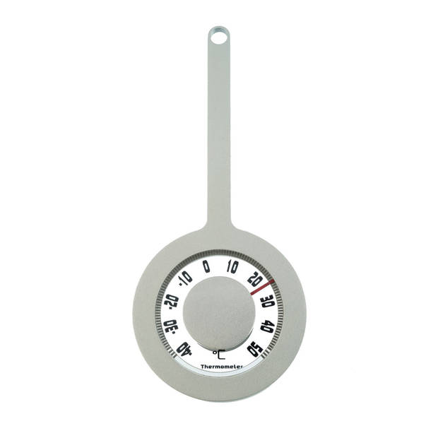 Buitenthermometer aluminium Lolly hangend met zuignap 16,2 x dia. 7,2 cm