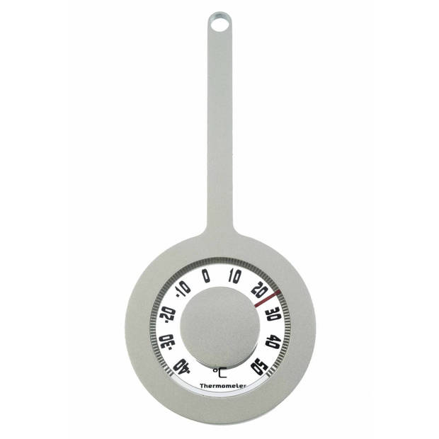 Buitenthermometer aluminium Lolly hangend met zuignap 16,2 x dia. 7,2 cm