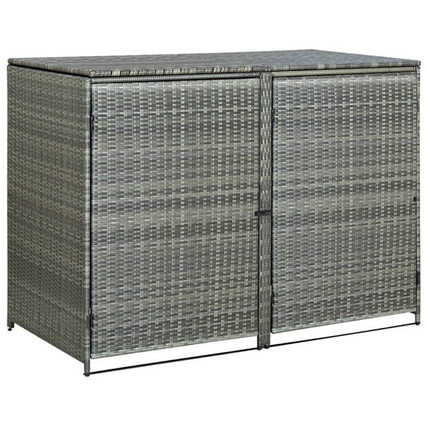 The Living Store Containerberging - Dubbel - Antraciet - 148x77x111cm - PE rattan
