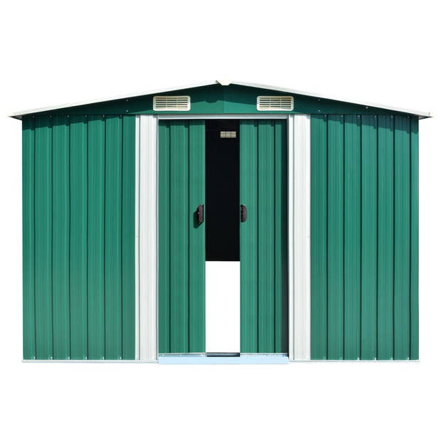 The Living Store schuur voor gereedschap - gegalvaniseerd staal - 257 x 779 x 181 cm - groen