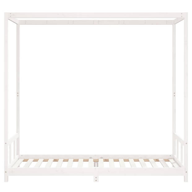 vidaXL Kinderbedframe 90x200 cm massief grenenhout wit