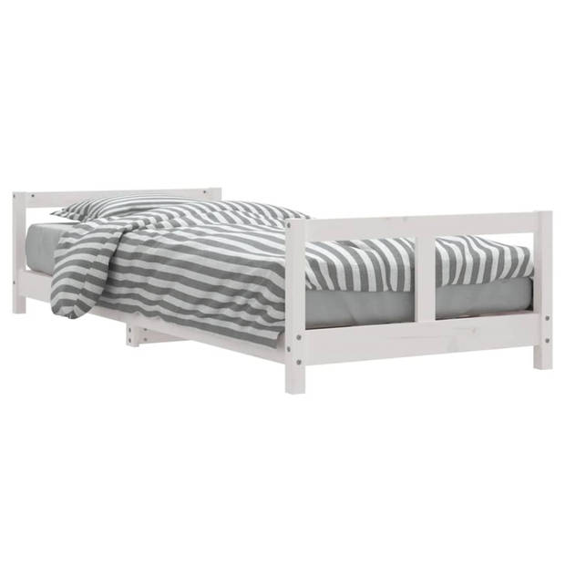 vidaXL Kinderbedframe 80x200 cm massief grenenhout wit