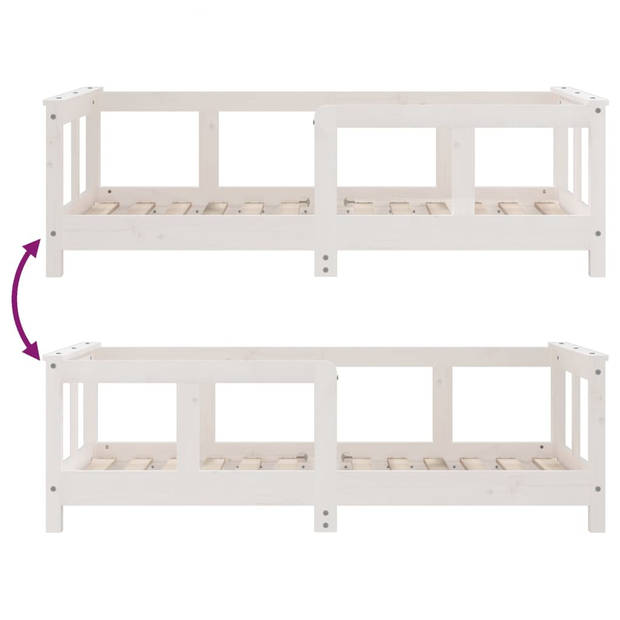 vidaXL Kinderbedframe 70x140 cm massief grenenhout wit