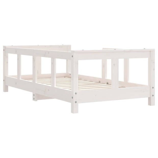 vidaXL Kinderbedframe 70x140 cm massief grenenhout wit