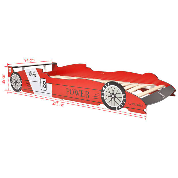 vidaXL Kinderbed raceauto rood 90x200 cm