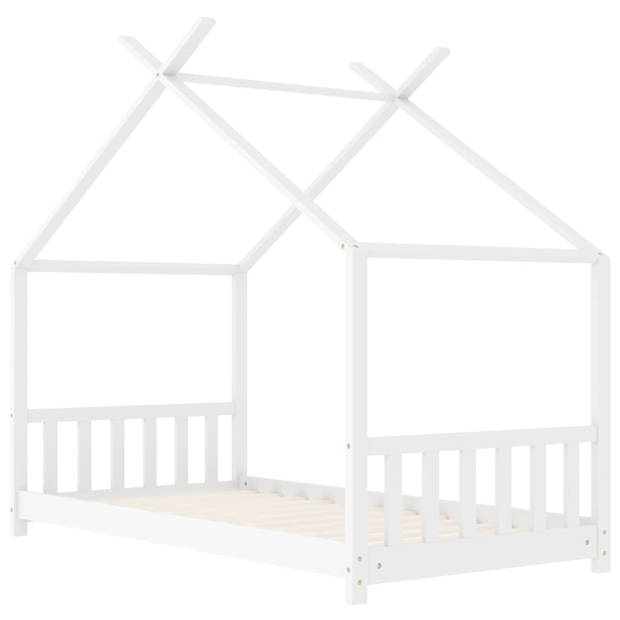 vidaXL Kinderbedframe massief grenenhout wit 70x140 cm