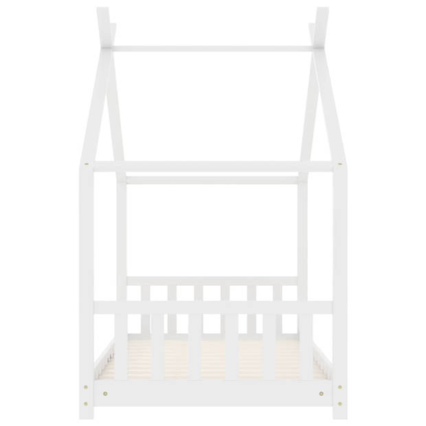 vidaXL Kinderbedframe massief grenenhout wit 70x140 cm