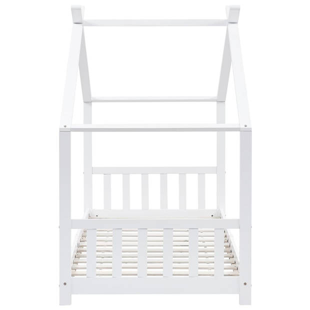 vidaXL Kinderbedframe massief grenenhout wit 90x200 cm