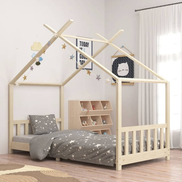 vidaXL Kinderbedframe massief grenenhout 90x200 cm