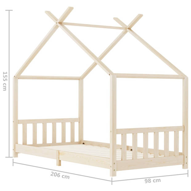 vidaXL Kinderbedframe massief grenenhout 90x200 cm