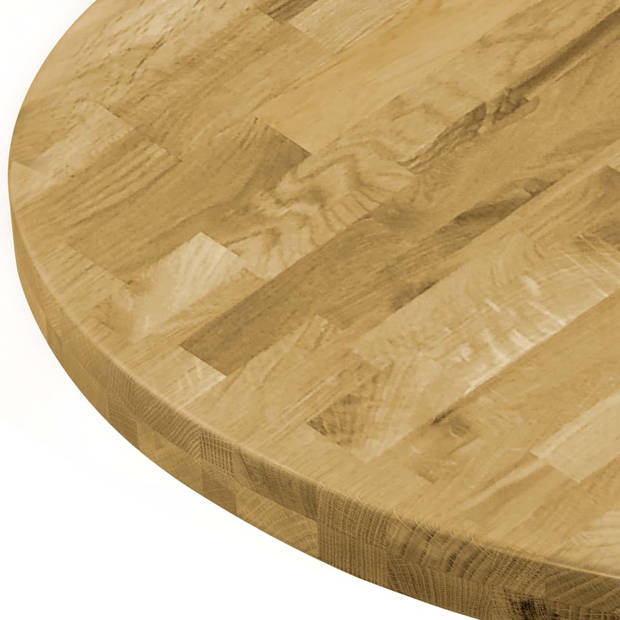 The Living Store Eikenhouten Tafelblad - 400mm Diameter - Natuurlijke houtkleur
