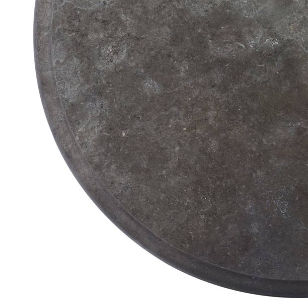 The Living Store Marmeren tafelblad - Zwart - 40 x 2.5 cm - Stevig en eenvoudig te reinigen