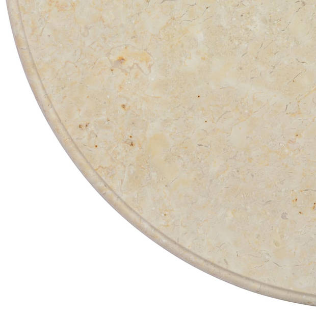 The Living Store Marmeren tafelblad - Ø60 x 2.5 cm - crème - Stevig - eenvoudig te reinigen - Geen kleurverschillen -