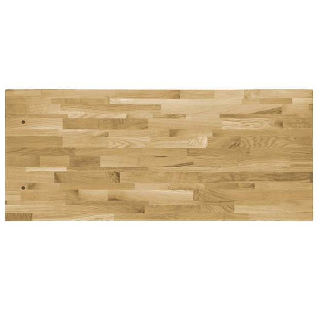 The Living Store Massief Eikenhouten Tafelblad - 100 x 60 cm - Natuurlijke houtkleur