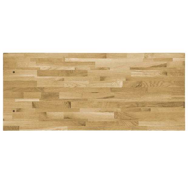 vidaXL Tafelblad rechthoekig 44 mm 100x60 cm massief eikenhout