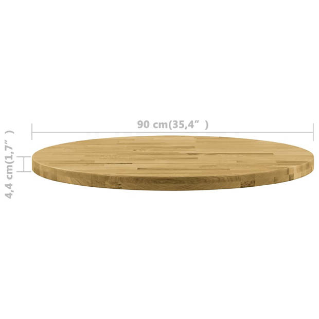 The Living Store Houten tafelblad - Eikenhout - 900 mm diameter - 44 mm dikte