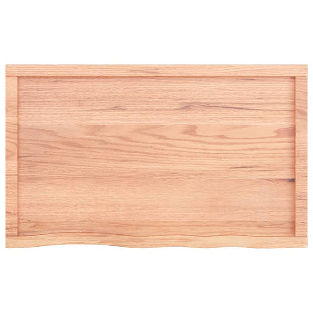 The Living Store Wandplank Eikenhout - Rustieke Stijl - 100 x 60 x 4 cm - Lichtbruin - Draagvermogen 48 kg