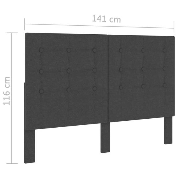 vidaXL Hoofdbord 140x200 cm getuft stof donkergrijs