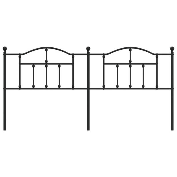 vidaXL Hoofdbord 200 cm metaal zwart