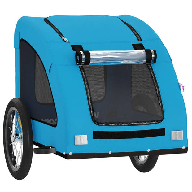 vidaXL Hondenfietstrailer oxford stof en ijzer blauw