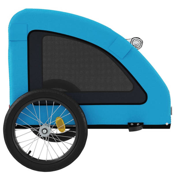 vidaXL Hondenfietstrailer oxford stof en ijzer blauw