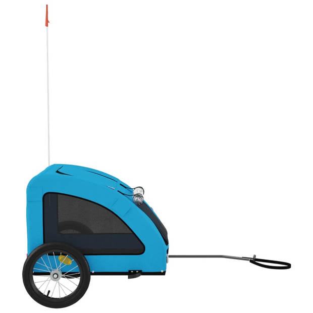 vidaXL Hondenfietstrailer oxford stof en ijzer blauw