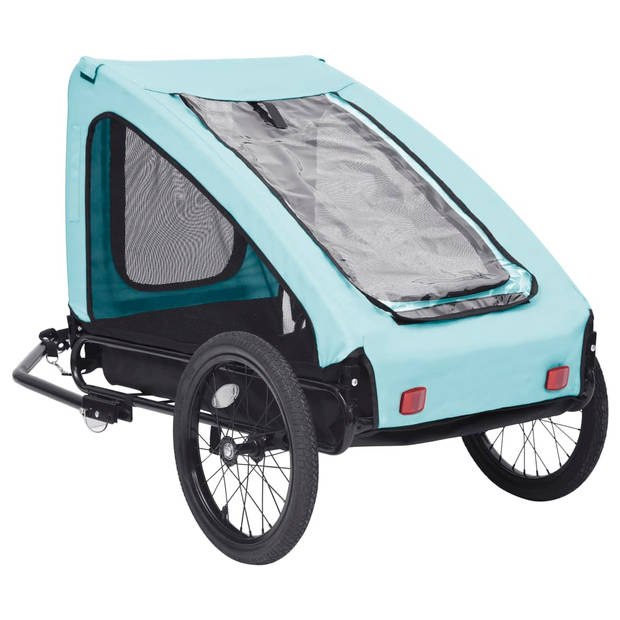 vidaXL Hondenfietstrailer blauw en zwart