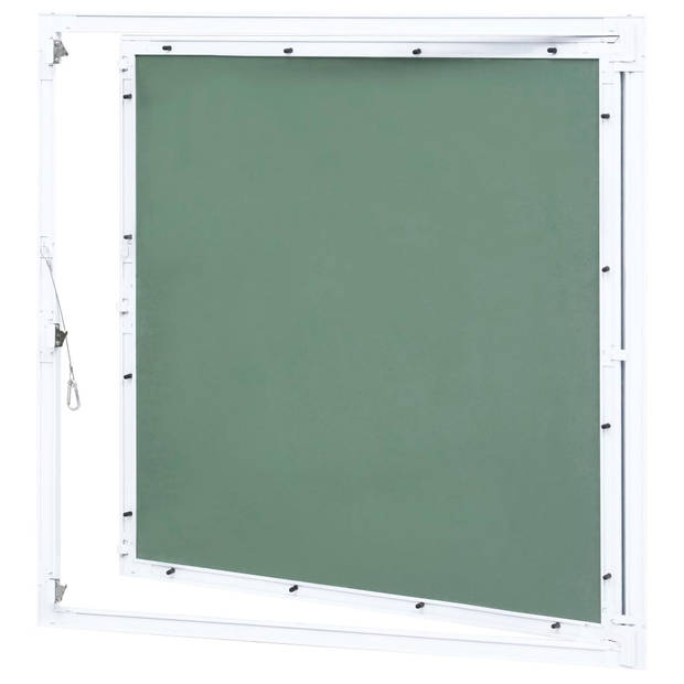 The Living Store Inspectieluik Groene Gipsplaat - Groot For - 500 x 500 mm - Veersloten - Aluminium Frame