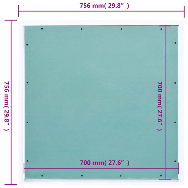 vidaXL Toegangspaneel met aluminium frame en gipsplaat 700x700 mm