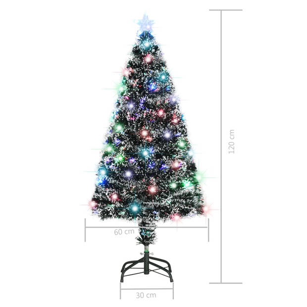 vidaXL Kerstboom met LED en standaard 120 cm glasvezel