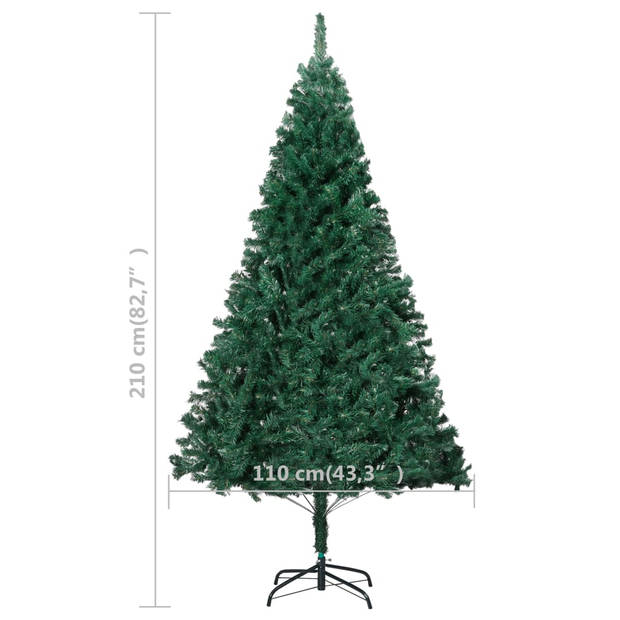 The Living Store Kunstkerstboom - Onze kerstboom - Kerstversiering - 210 cm - Groen PVC - Levensechte vorm - Extra