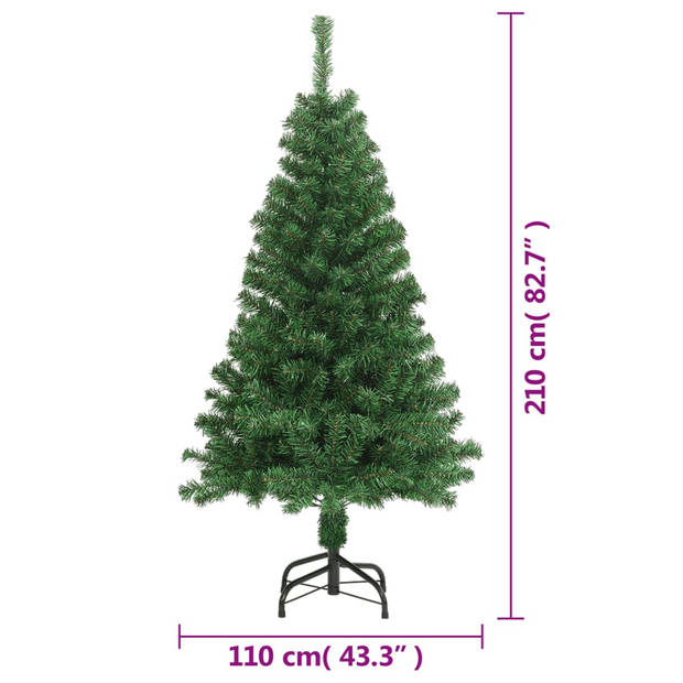 vidaXL Kunstkerstboom met dikke takken 210 cm PVC groen