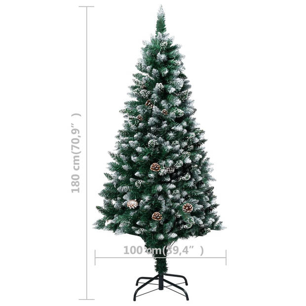 The Living Store Kunstkerstboom - Verstelbare takken - 180 cm - Groen/Wit