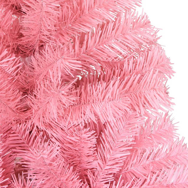 vidaXL Kunstkerstboom met standaard 150 cm PVC roze