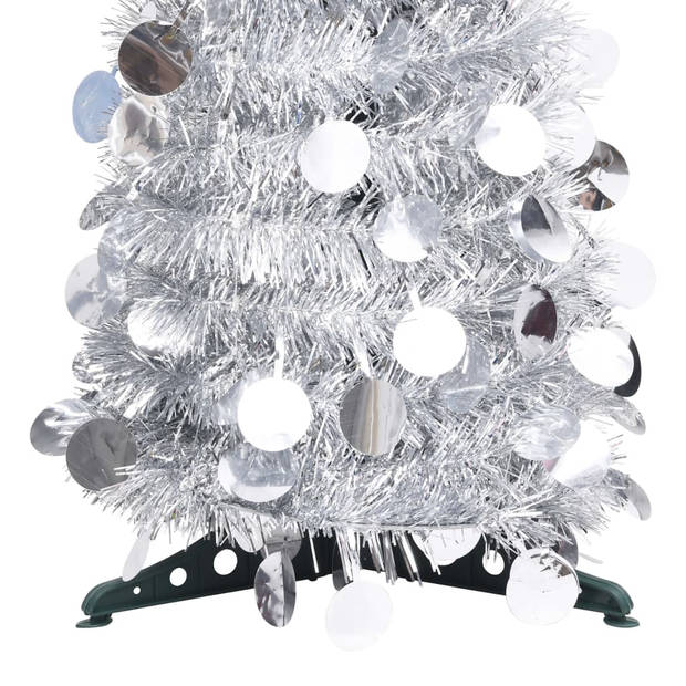 The Living Store Pop-up Kerstboom Zilver - 180 cm - Lichtgewicht en Opvouwbaar