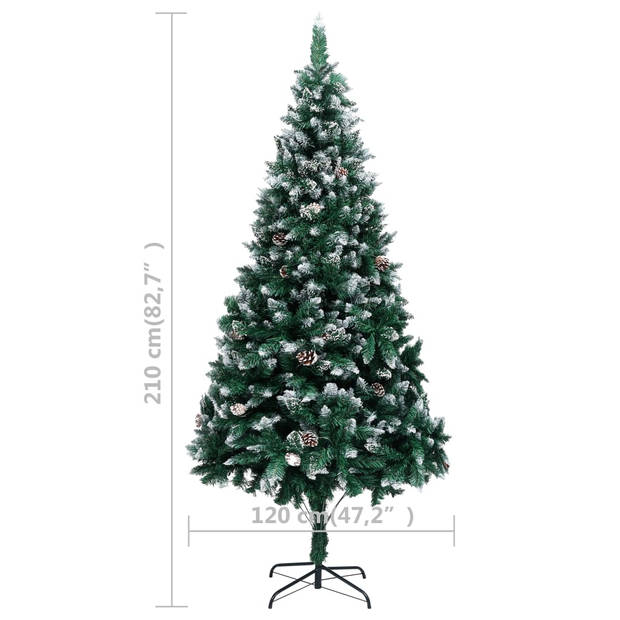 The Living Store Kunstkerstboom - Sneeuweffect - 210 cm - Groen/Wit