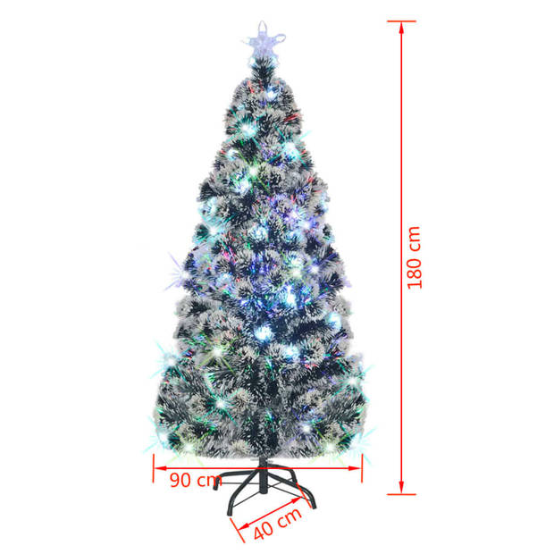 vidaXL Kerstboom met LED en standaard 180 cm glasvezel