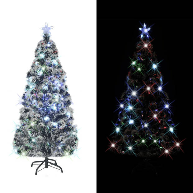 vidaXL Kerstboom met LED en standaard 150 cm glasvezel